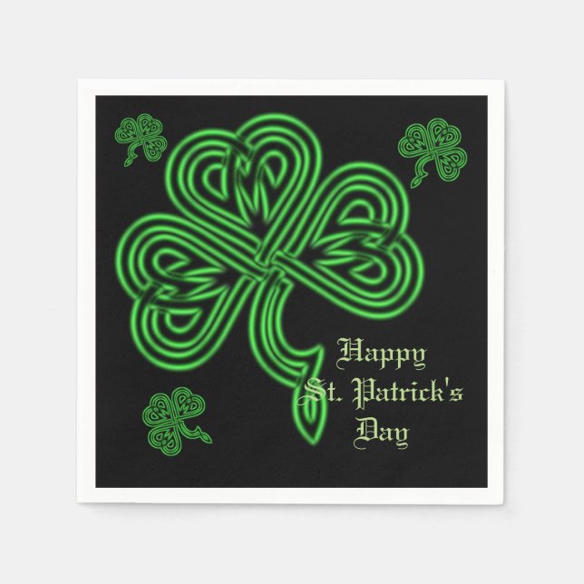 Lucky Celtic Shamrock Napkins (Front)