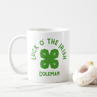 Lucky Charm Abstract 4-Leaf Clover Coffee Mug