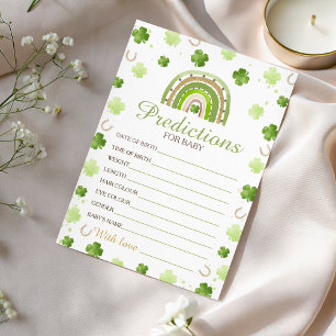 Lucky Charm Baby Predictions Card