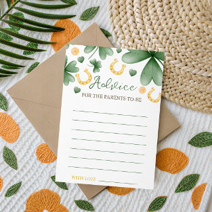 Lucky Charm Baby Shower Advice Card