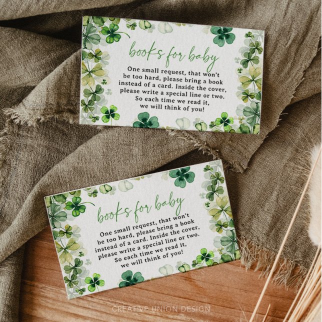 Lucky Charm Baby Shower Books for Baby Cards (Creator Uploaded)