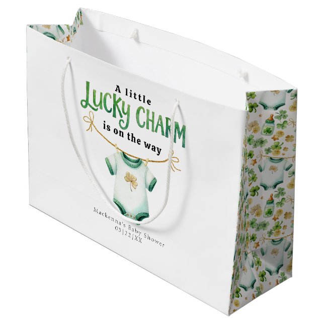 Lucky Charm Baby Shower Gift Bag (Back Angled)