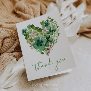 Lucky Charm Baby Shower Shamrock Thank You Card