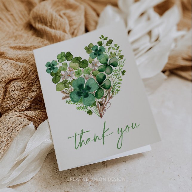 Lucky Charm Baby Shower Shamrock Thank You Card (Creator Uploaded)