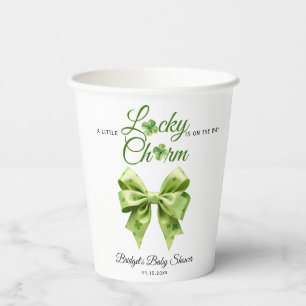 Lucky charm bow St. Patrick's Day baby shower Paper Cups