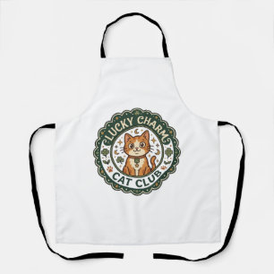 Lucky Charm Cat POD Vector Art - Lucky Charm Cat C Apron