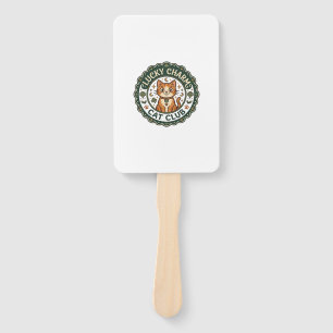 Lucky Charm Cat POD Vector Art - Lucky Charm Cat C Hand Fan