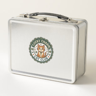 Lucky Charm Cat POD Vector Art - Lucky Charm Cat C Metal Lunch Box