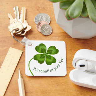 Lucky Charm Clover Vintage Personalised Good Luck Key Ring