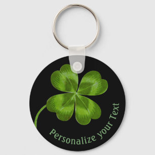 Lucky Charm Clover Vintage Personalised Good Luck  Key Ring