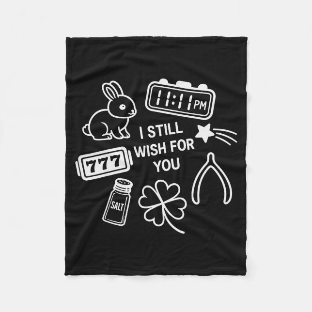 Lucky Charm Collage Funny Wishbone - Eleven Eleven Fleece Blanket (Front)