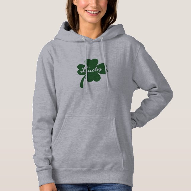 Lucky Charm Four-Leaf Clover Hoodie (Front)