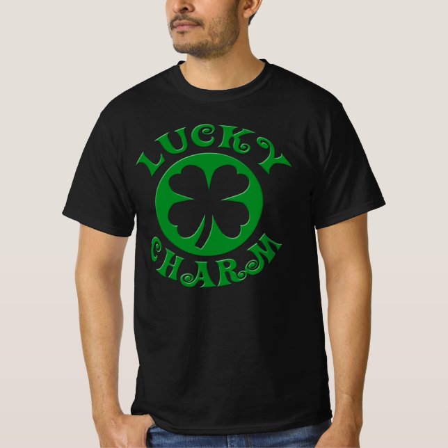 Lucky Charm Four-Leaf Clover Irish St. Patricks Da T-Shirt (Front)