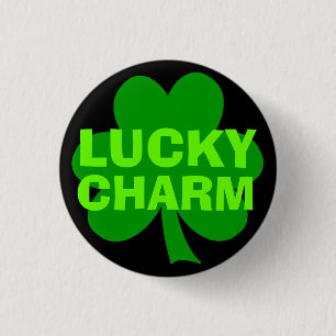 Lucky Charm Green Shamrock 3 Cm Round Badge