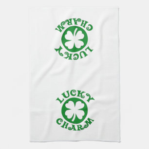 Lucky Charm Green/White Circle Tea Towel