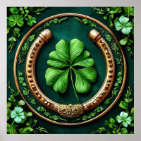 Lucky Charm Horseshoe & Clover for Prosperity