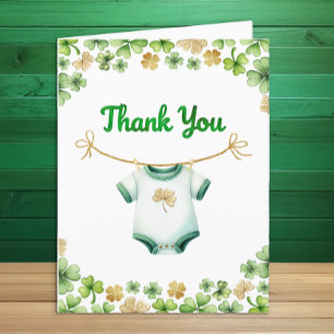 Lucky Charm Irish Baby Shower Thank You Card