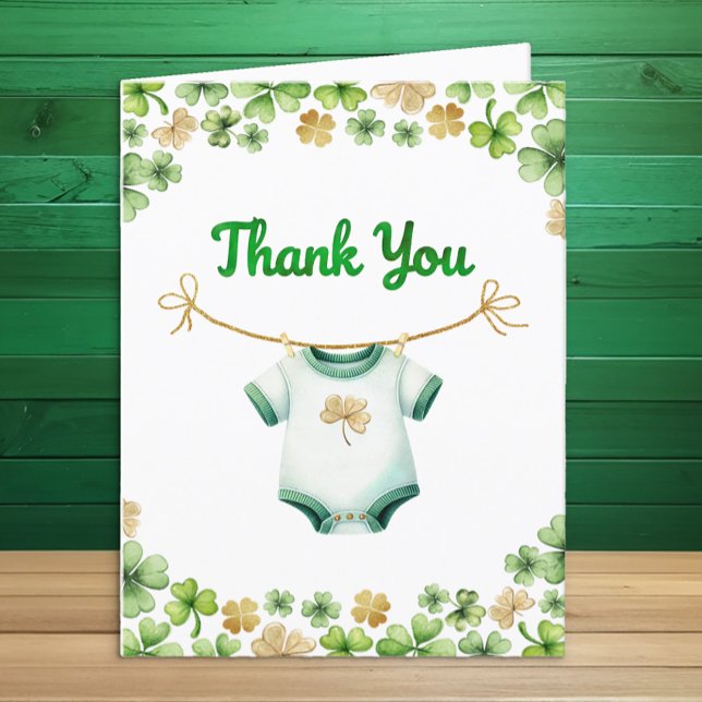 Lucky Charm Irish Baby Shower Thank You Card (Irish Baby Shower Thank You Card)