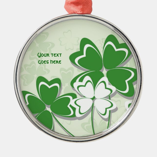 Lucky charm Irish clover shamrock St. Patricks Day Metal Tree Decoration (Front)