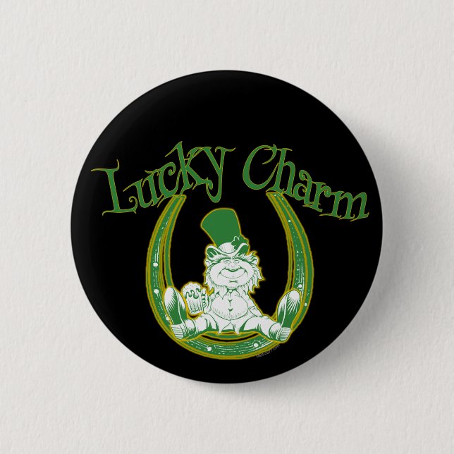 Lucky Charm Leprechaun Button (Front)