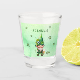 Lucky Charm Leprechaun Gnome - Personalised  Shot Glass