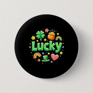 Lucky Charm Patricks Day Pot Of Gold Irish Shamroc 6 Cm Round Badge