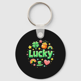 Lucky Charm Patricks Day Pot Of Gold Irish Shamroc Key Ring