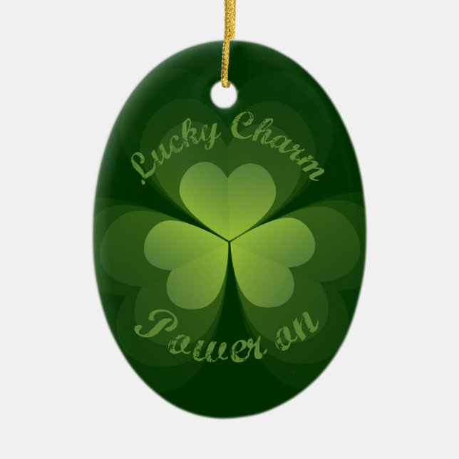 Lucky Charm Power On Ceramic Tree Decoration (Front)