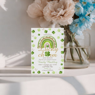 Lucky Charm Shamrock Baby Shower Invite