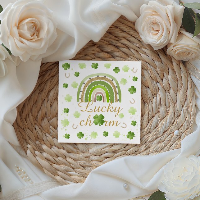 Lucky Charm Shamrock Baby Shower Napkin (Creator Uploaded)