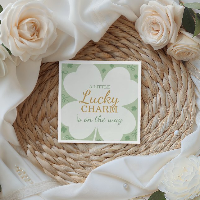 Lucky Charm Shamrock Baby Shower Napkin (Creator Uploaded)