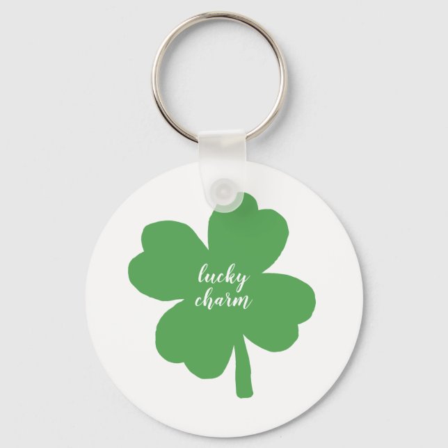 Lucky Charm Shamrock Painting Keychain (Front)