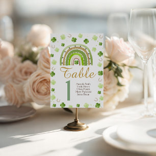 Lucky Charm Shamrock Table Number Pedestal Sign