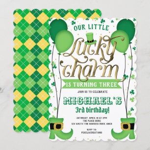 Lucky Charm, St Patrick's Day, Birthday Invitation