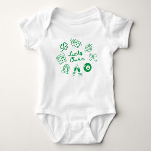 Lucky Charm St Patricks Day Lucky Clover Baby Bodysuit