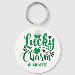 Lucky Charm St Patricks Day Personalised Keychain
