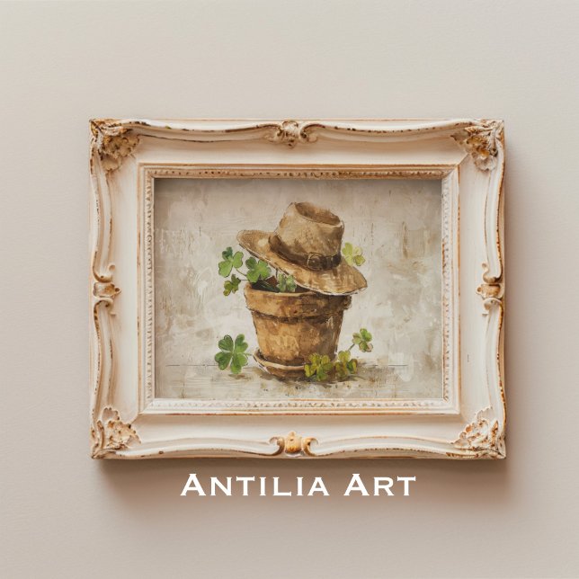 Lucky Charm Still Life Four Leaf Clover & Shamrock Poster (Creator Uploaded)