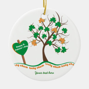 Lucky charm tree clover shamrock St. Patricks Day Ceramic Tree Decoration