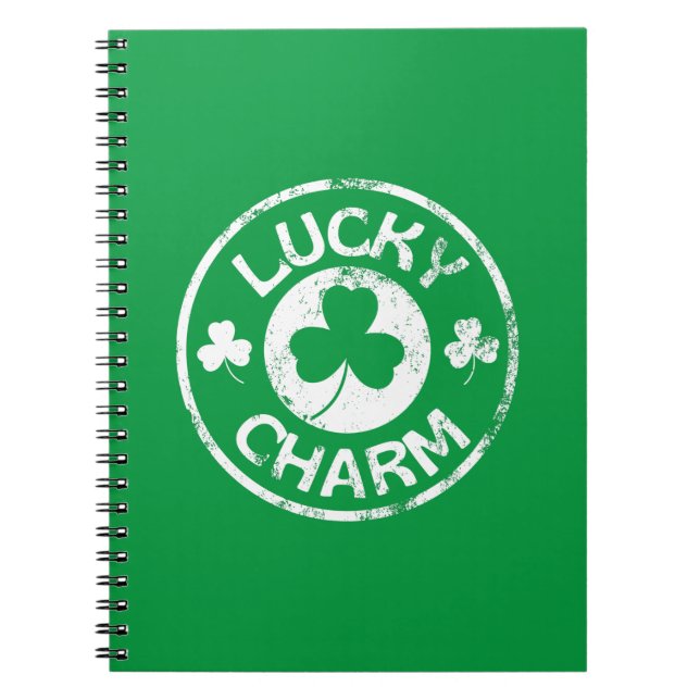 Lucky Charm Vintage St Patrick's Day Notebook (Front)