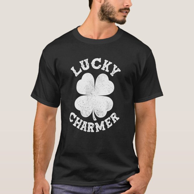 Lucky Charmer Lucky Clover St Patrick's Day Mens W T-Shirt (Front)