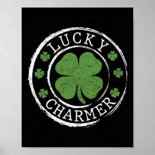 Lucky Charmer Shamrock Funny St. Patrick's Day Boy Poster