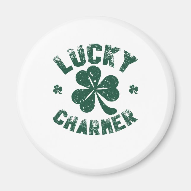 Lucky Charmer Shamrock Funny St. Patrick's Day Magnet (Front)