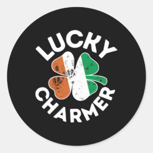 Lucky Charmer Shirt Boys Kids Girl Funny St. Patri Classic Round Sticker