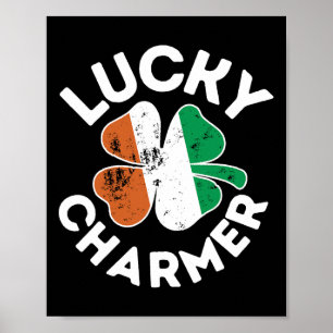 Lucky Charmer Shirt Boys Kids Girl Funny St. Patri Poster