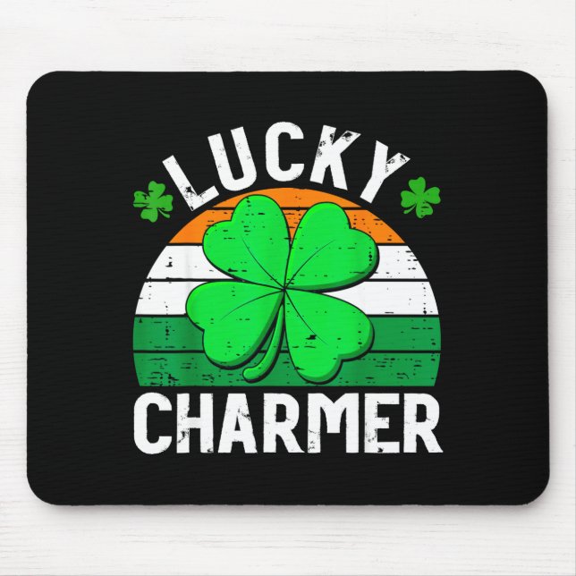Lucky charmer shirts boys kids girls funny st mouse pad (Front)