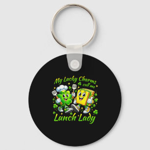 Lucky charms call lunch lady saint patricks day key ring