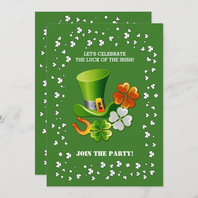 Lucky Charms St. Patrick's Day Party Invitation (Front/Back)