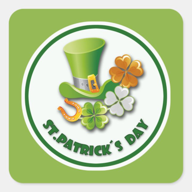 Lucky Charms St. Patrick's Day Square Sticker (Front)