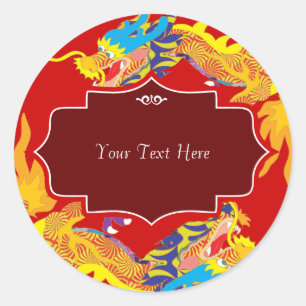 Lucky Chinese Dragon Classic Round Sticker