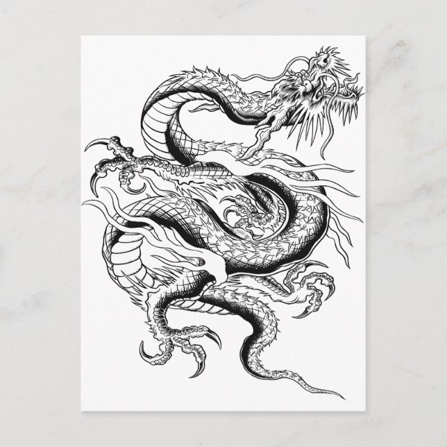 Lucky Chinese Dragon Postcard (Front)